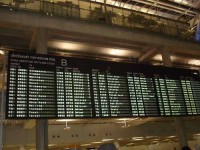 Flight schedule at an airport