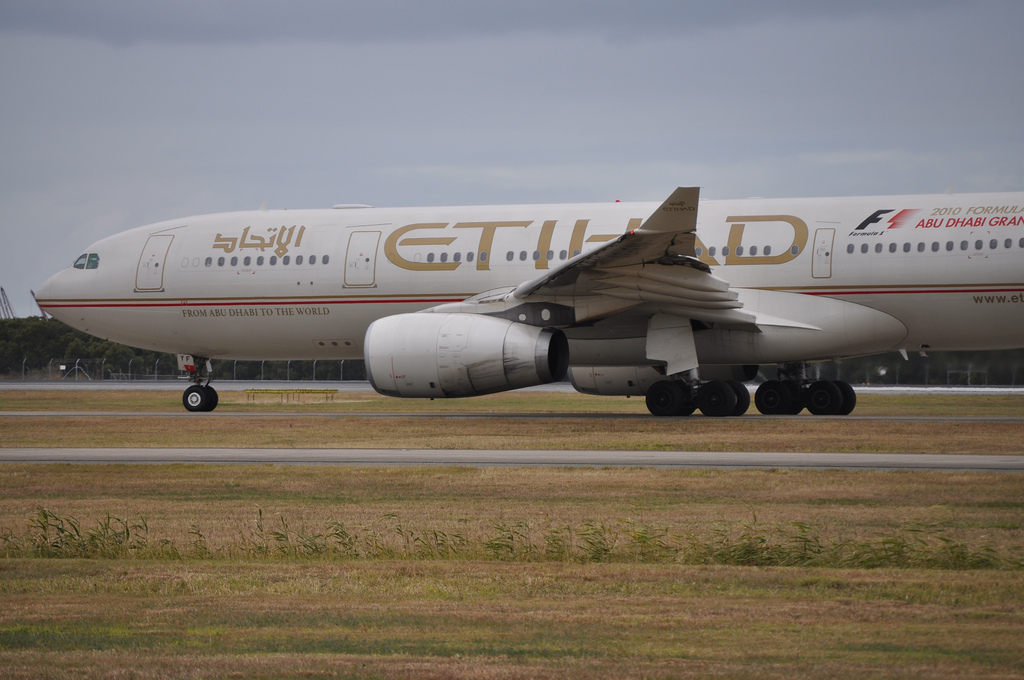 Etihad Airways plane with Etihad Airways plane with