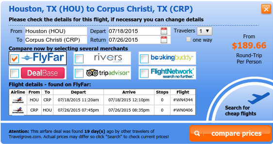 Cheap Houston to Corpus Christi flight