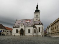 Square and church in Zagreb, Croatia