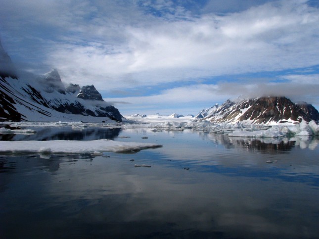 Svalbard winter glacier view, Norway