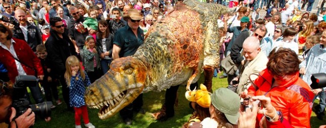 Dinosaur petting at the Galway Arts Festival