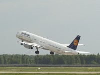 Lufthansa airplane Lufthansa airplane taking off