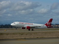 Virgin America aircraft taking off