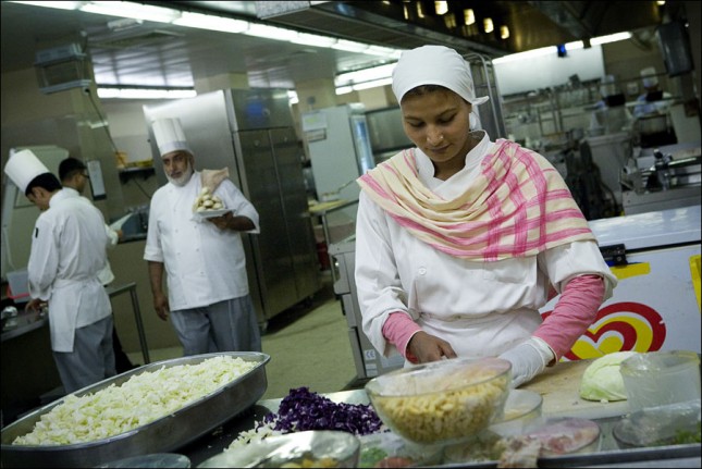 Busy hotel kitchen