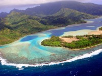 Aerial view over Huahine