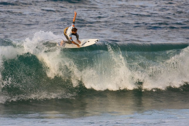 Surfing in Mundaka, Spain