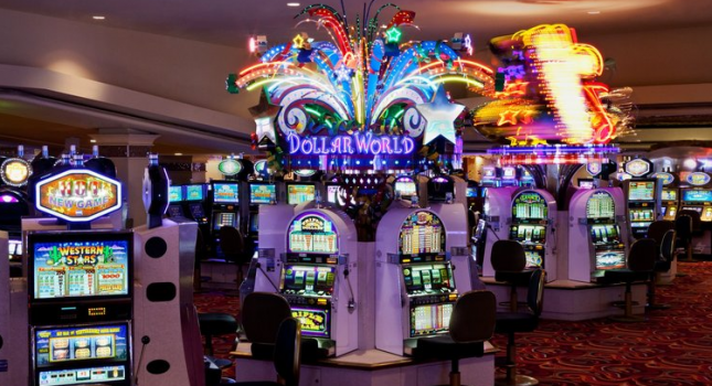 Slot machines at the casino of Harrah's