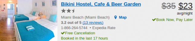 Hotel deal details - Bikini Hostel