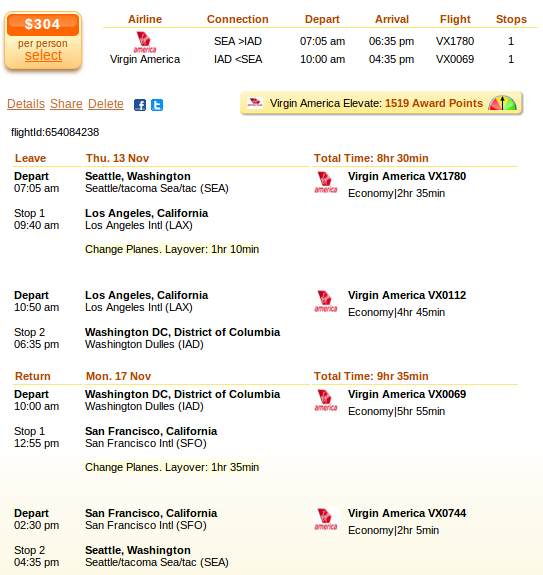 airfare seattle