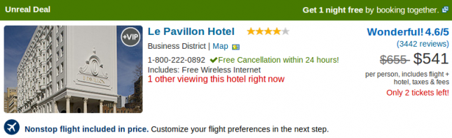 Le Pavillon Hotel - vacation deal details