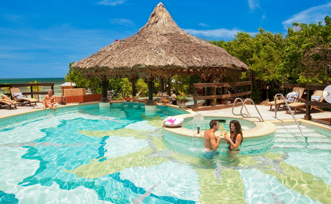 One of seven pools at Sandals Royal Caribbean