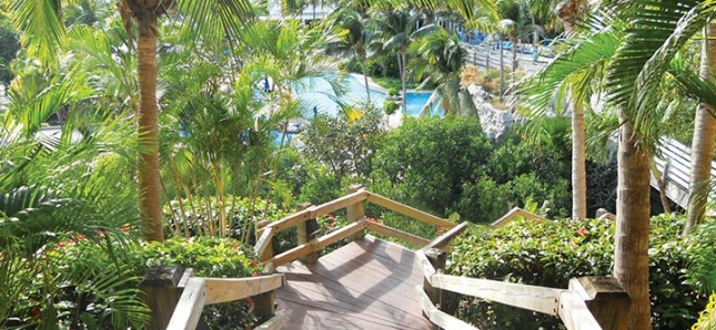 Interconnected pools at Sugar Bay Resort