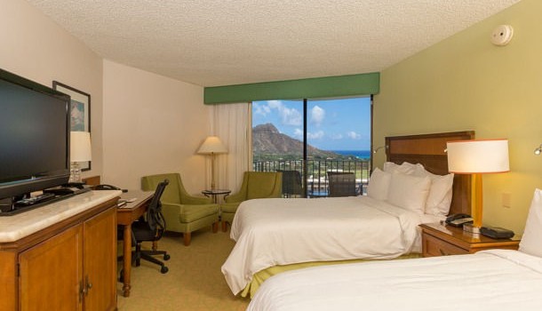 Ocean view room at Marriott Waikiki Beach Resort