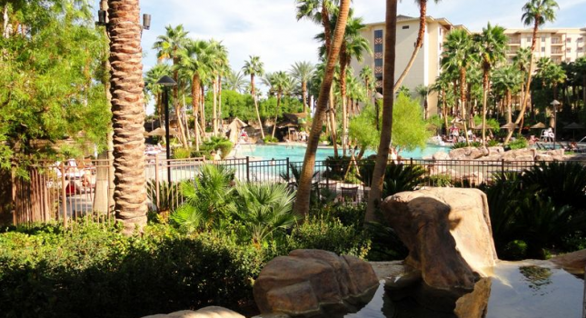 Pool and garden view at Tahiti Village Resort and Spa