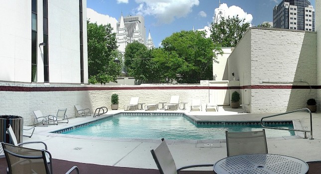 Pool area at Salt Lake Plaza Hotel