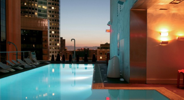 Rooftop pool at The Standard Downtown LA