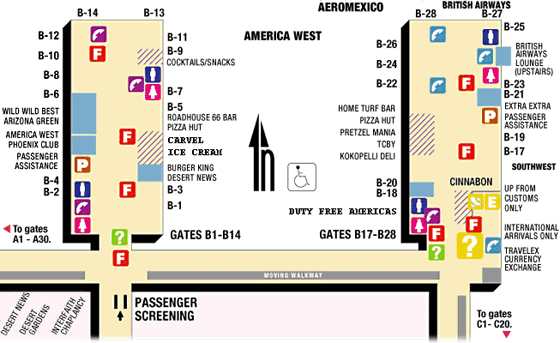 phoenix sky harbor gate map phoenix sky harbor gate map