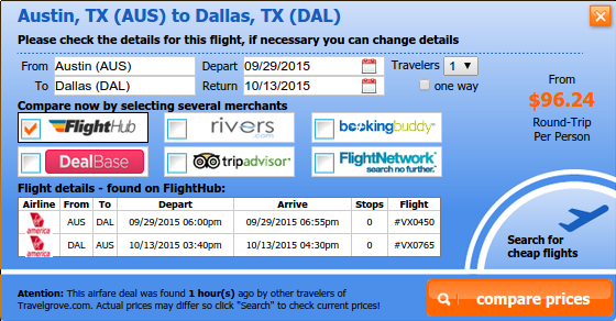 Austin To Dallas Airfare Deal