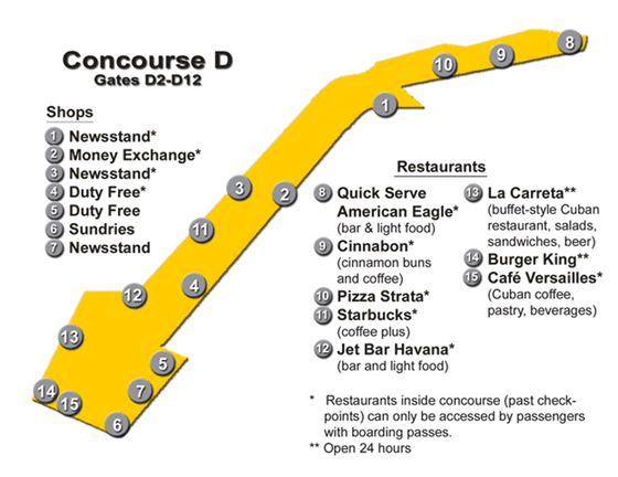 miami airport terminal d restaurants